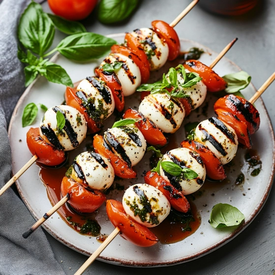 Elegant Italian Caprese Skewers: Fresh Flavors, No-Cook Prep